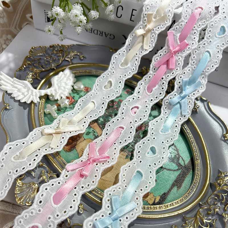 Baby Clothing Material - 1yard Bow Pleated Lace Lolita DIY
