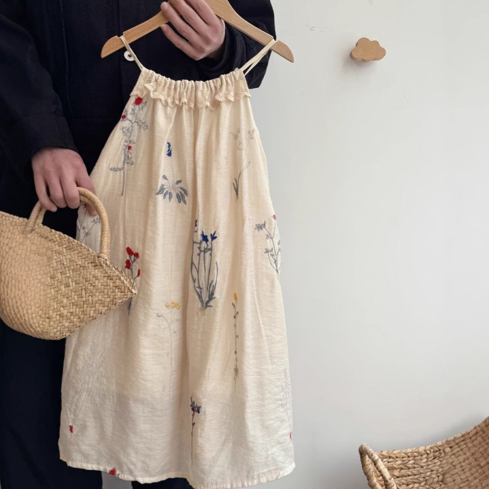 Baby Clothing Korea - 2025 Mori Pastoral Dress Girls Floral
