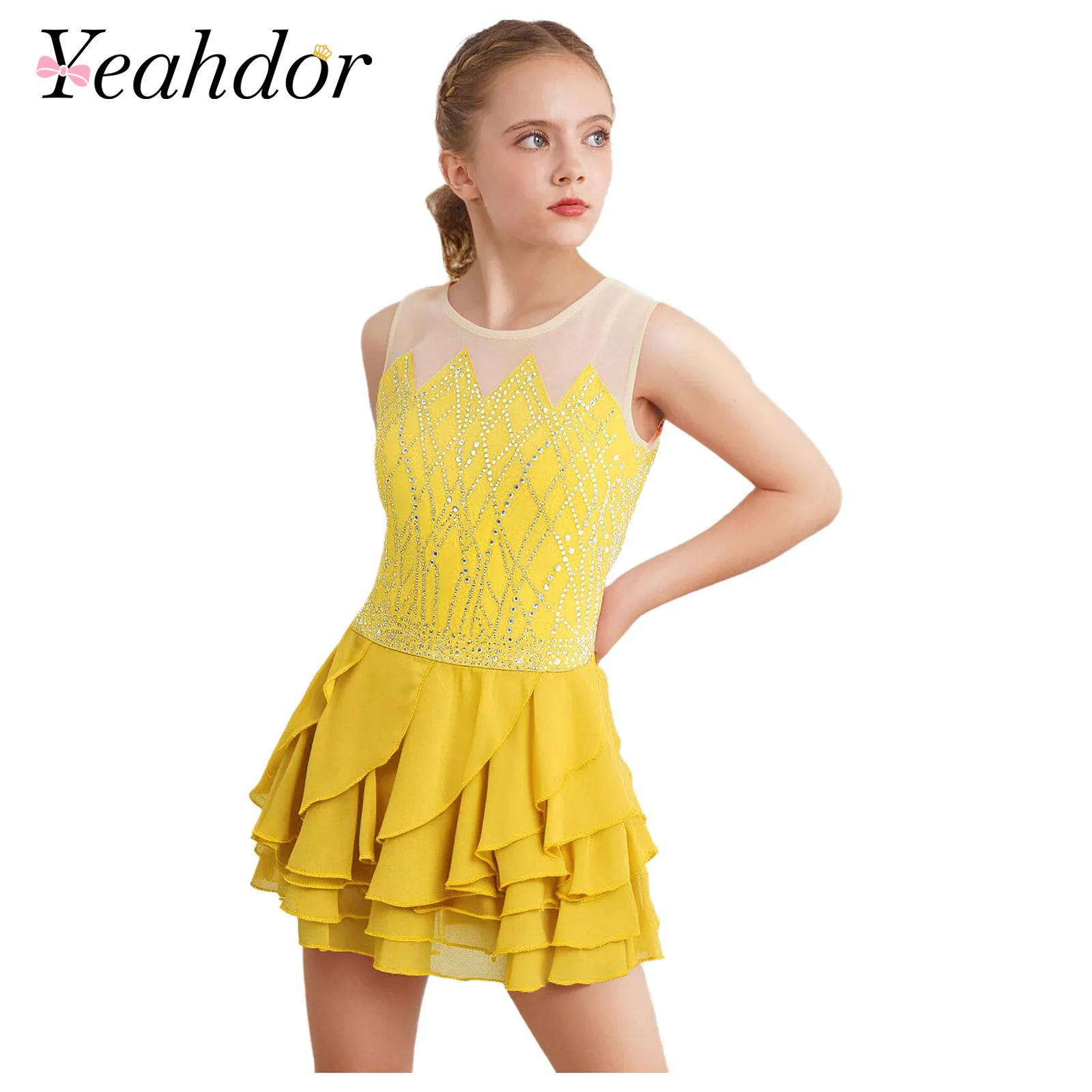 Baby Clothing Sizes - Girls Mesh Figure Skating Dress Dance