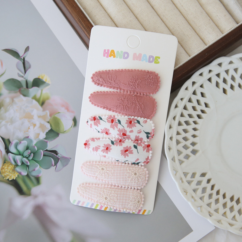 6pcs Fabric Hair Clips Flower  - огляд і ціна Baby Clothing Material