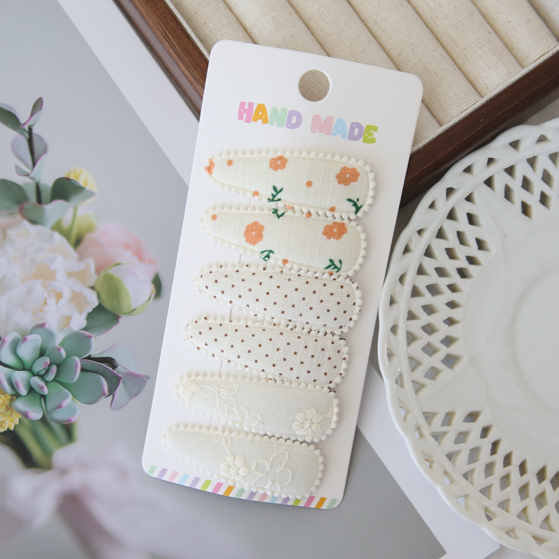 6pcs Fabric Hair Clips Flower  - огляд і ціна Baby Clothing Material