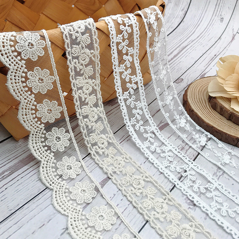 3Yards/Lot Embroidery White Be - огляд і ціна Baby Clothing Material
