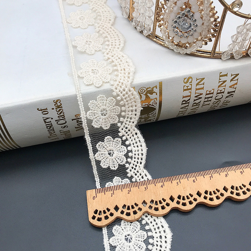 3Yards/Lot Embroidery White Be - огляд і ціна Baby Clothing Material