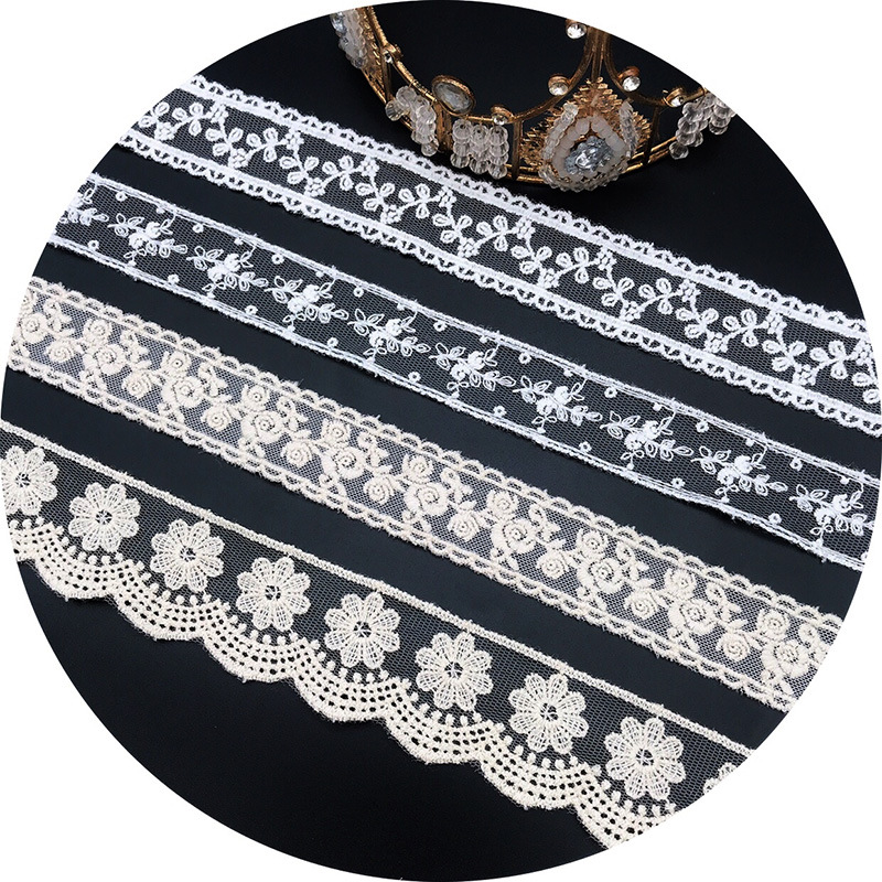3Yards/Lot Embroidery White Be - огляд і ціна Baby Clothing Material